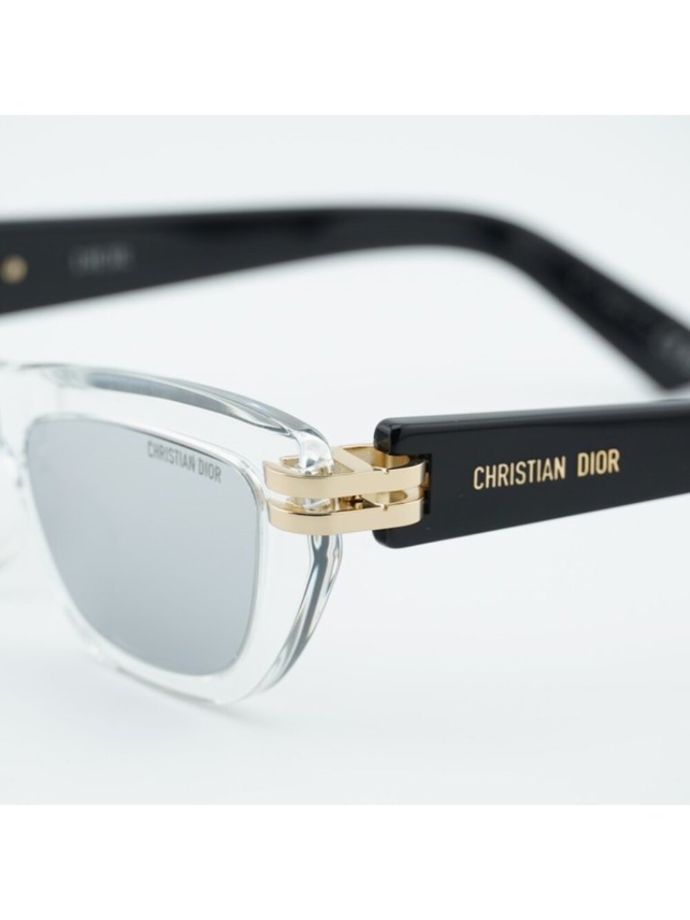 Dior CDIOR B2U 89A4 Women Sunglasses Transparent Cat Eye Frame, Silver Lenses - Picture 3 of 12